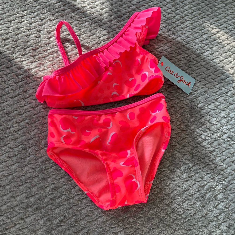 Cat & Jack Pink Kids Swim Set 2 pieces size 2T